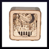 3D Wooden Puzzle Pegasus Castle Night Light Model Kit for Adults - DIY Desk Decoration and Birthday Christmas Gift