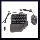 One-Handed RGB Gaming Keyboard and Mouse Combo with Mobile Converter for Android and iOS, Phone Stand Included