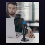 RGB USB Condenser Microphone with Breathing Ambient Light for PC Gaming, Streaming and Recording