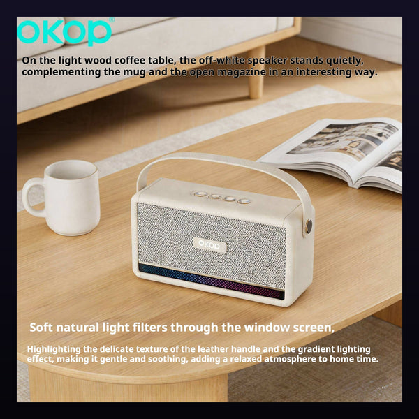 Portable Wireless Bluetooth 5.4 Speaker with RGB Ambient Light, Carry Handle, FM Radio, TF Card, AUX and Solar Charging