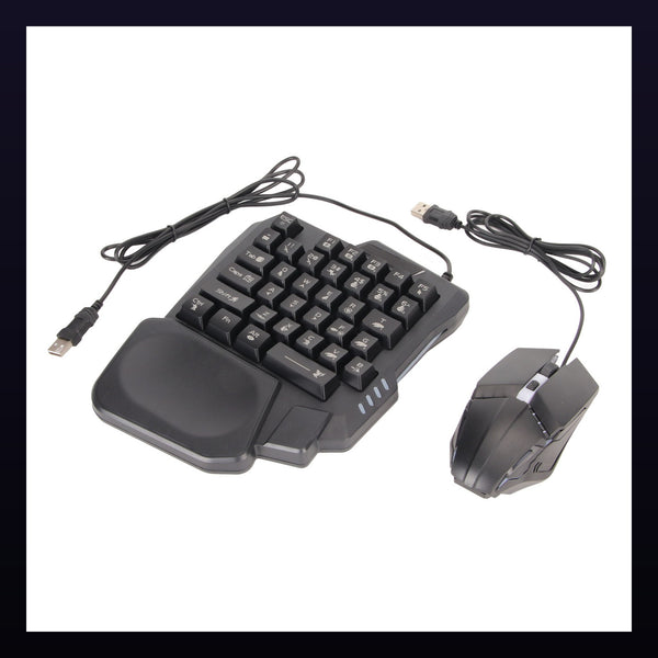 One-Handed RGB Gaming Keyboard and Mouse for Phones