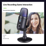 RGB USB Gaming Microphone for PC and Phone, Streaming, Live Broadcast, Karaoke and Recording Mic, Black
