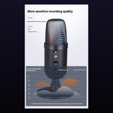 RGB USB Gaming Microphone for PC and Phone, Streaming, Live Broadcast, Karaoke and Recording Mic, Black