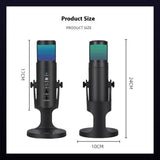 RGB USB Condenser Microphone with Breathing Ambient Light for PC Gaming, Streaming and Recording