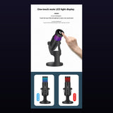 RGB USB Condenser Microphone with Breathing Ambient Light for PC Gaming, Streaming and Recording