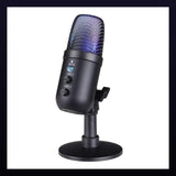 RGB USB Gaming Microphone for PC and Phone, Streaming, Live Broadcast, Karaoke and Recording Mic, Black