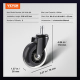 Office Chair Wheels Set of 5, 3 Inch Replacement Casters for Hardwood Floors and Carpet, Gaming Chair Casters