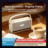 Portable Wireless Bluetooth 5.4 Speaker with RGB Ambient Light, Carry Handle, FM Radio, TF Card, AUX and Solar Charging