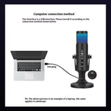 RGB USB Condenser Microphone with Breathing Ambient Light for PC Gaming, Streaming and Recording