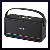 Portable Wireless Bluetooth 5.4 Speaker with RGB Ambient Light, Carry Handle, FM Radio, TF Card, AUX and Solar Charging