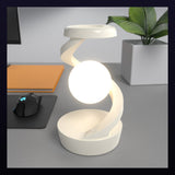 Rotating Moon Desk Lamp with Wireless Phone Charger, Gesture Control Dimmable Night Light for Gaming Desk Setup